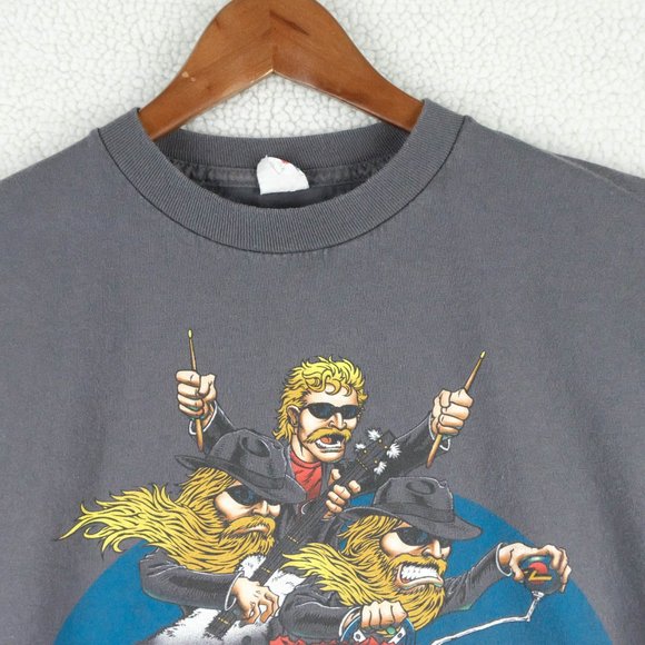 Vintage ZZ Top T Shirt Womens Small Band Tour Tee Vintage Car Music AAA 90s - Picture 3 of 9
